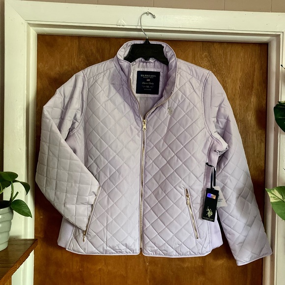 Was💲50! 💖US Polo Assn. lavender puffer jacket - Picture 3 of 16